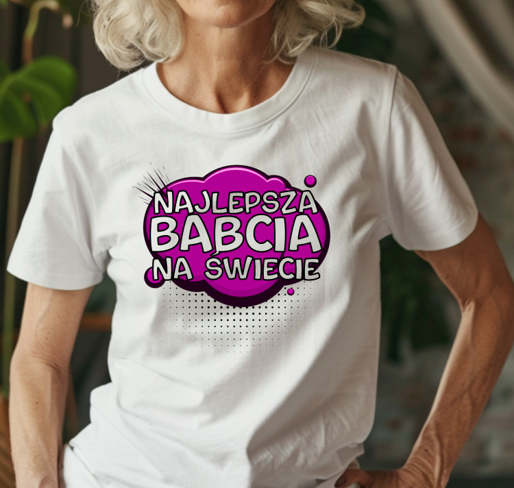 380.png Koszulka Najlepsza Babcia na świecie – prezent na Dzień Babci PixelNadruk.pl Koszulka Najlepsza Babcia na świecie – prezent dla babci