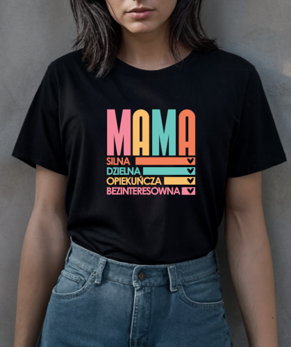 Koszulka damska „Silna mama” – prezent na Dzień Matki