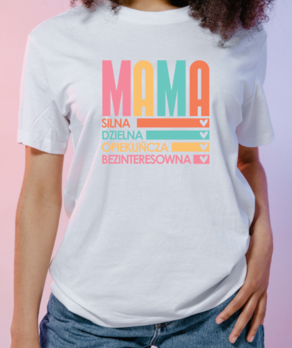 Koszulka damska „Silna mama” – prezent na Dzień Matki