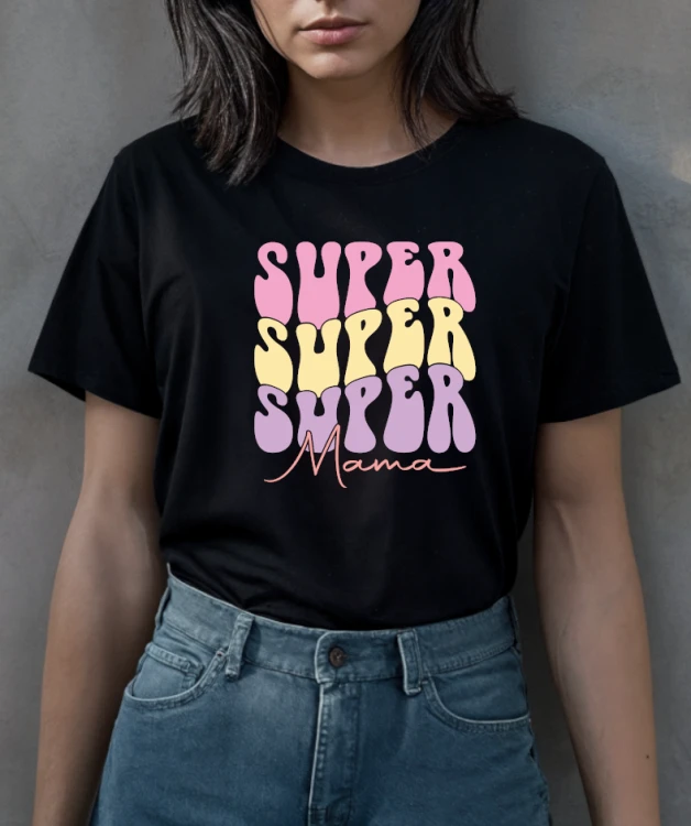 Koszulka damska „Super mama” – prezent na Dzień Matki