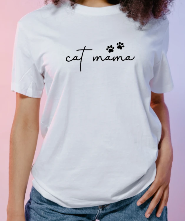 Koszulka damska Cat Mama – prezent na Dzień Matki dla miłośniczki kotów