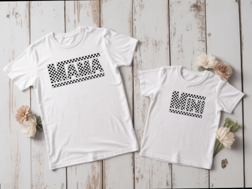 Zestaw koszulek Mama &amp; Mini szachownica – mama i dziecko, prezent na Dzień Matki