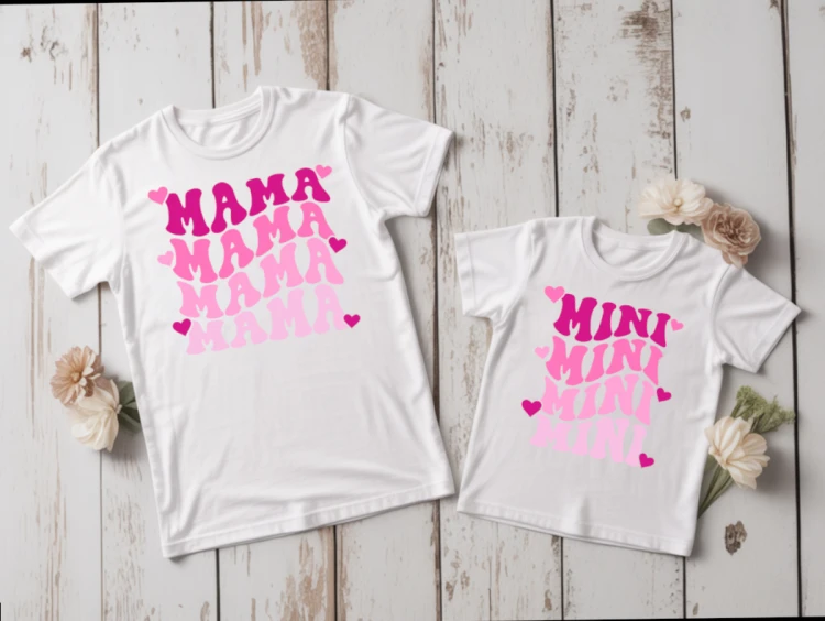 Zestaw koszulek Mama + Mini – mama i dziecko, prezent na Dzień Matki