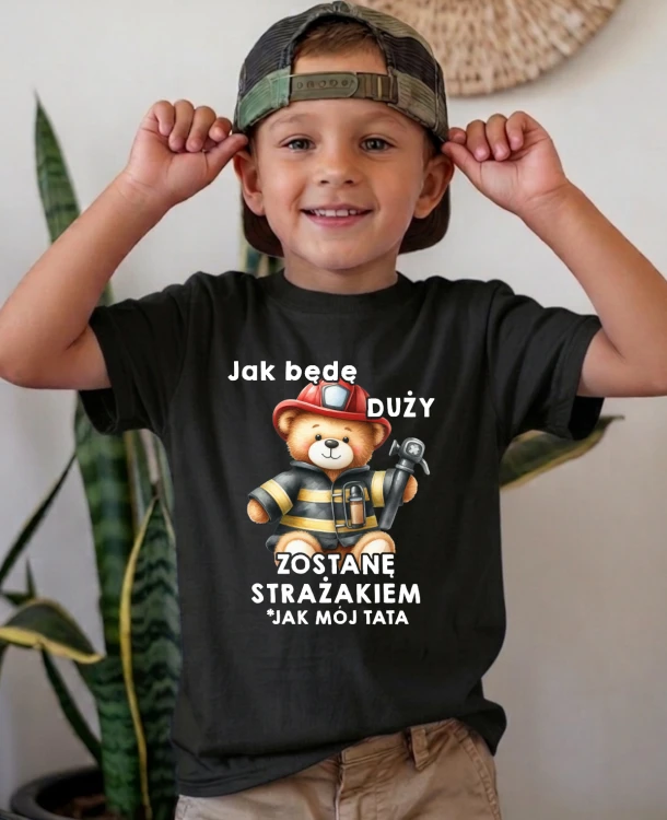 Koszulka dziecięca Strażak jak mój tata – prezent na Dzień Strażaka