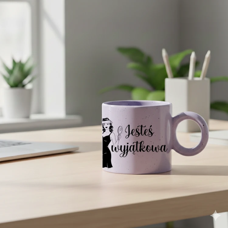 Kubek z napisem „Jesteś wyjątkowa” to wyjątkowy prezent dla kobiety, który każdego dnia przypomina o jej wartości i wyjątkowości. Idealny do kawy, herbaty oraz jako upominek na różne okazje.