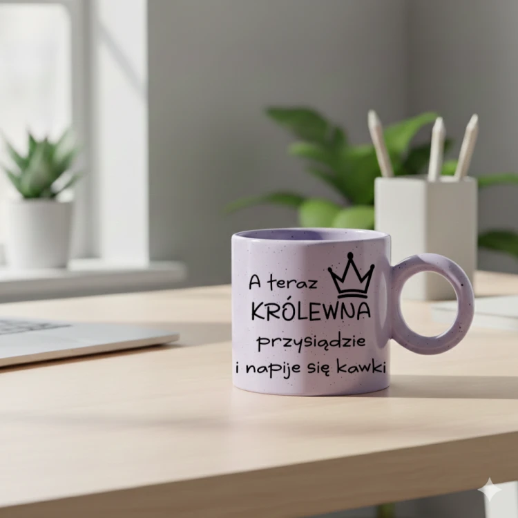 kubek Teraz królewna przysiądzie i napije się kawki