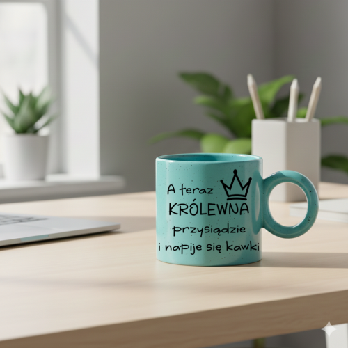 kubek Teraz królewna przysiądzie i napije się kawki